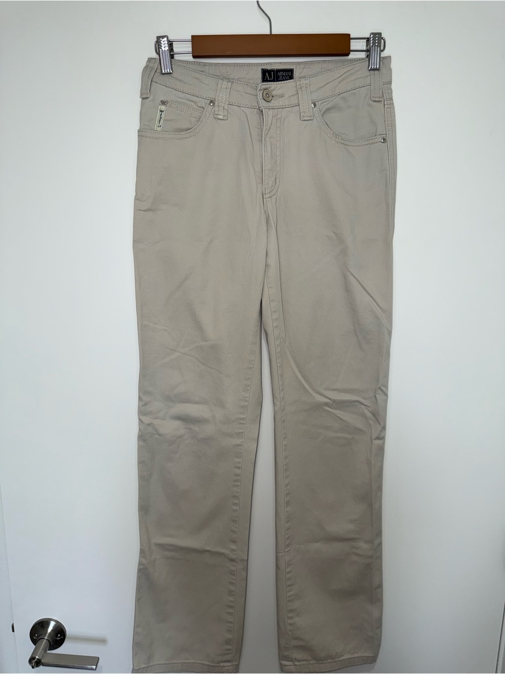 Armani Jeans Straight-Leg Jeans in Light Beige